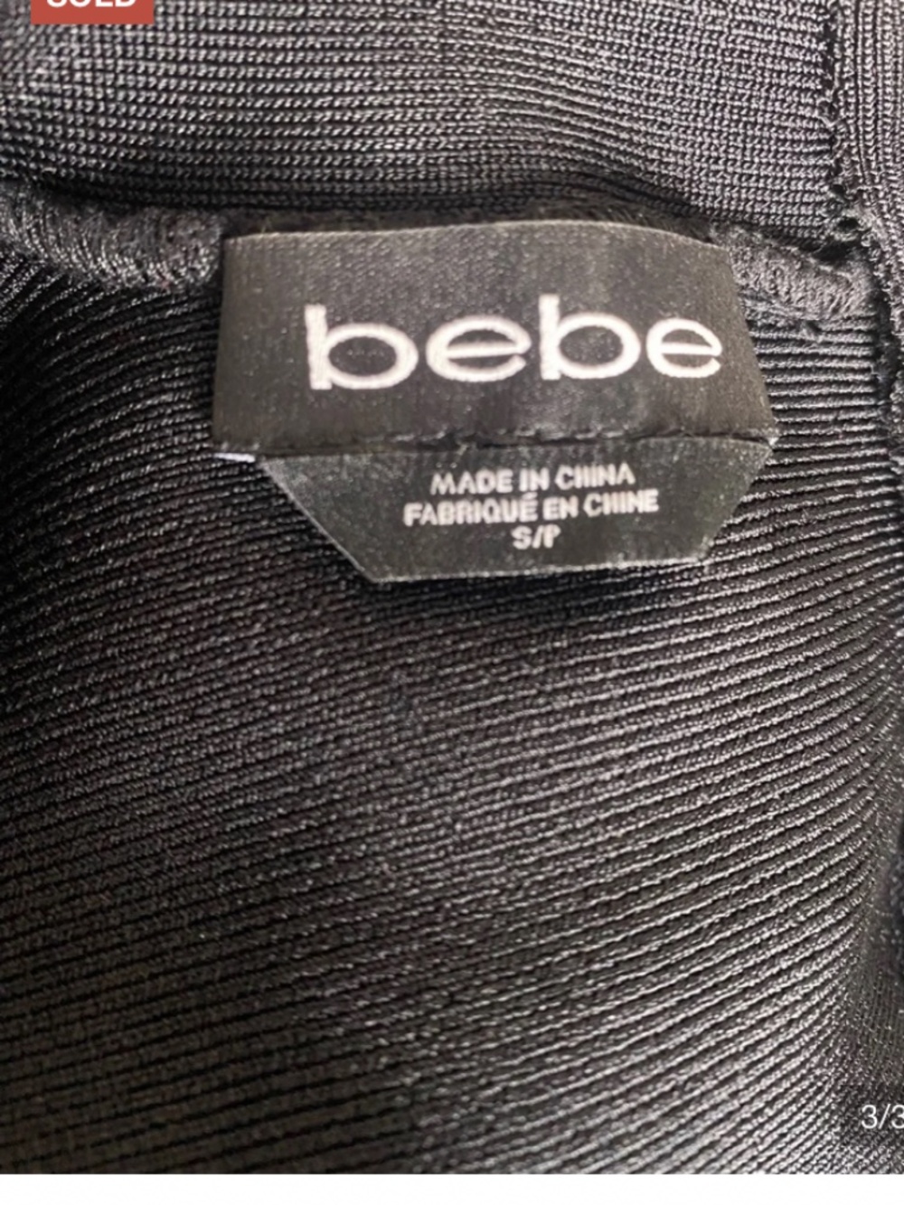 $119 New Bebe black cutout waist bandage crop knit top small s - Picture 4 of 4